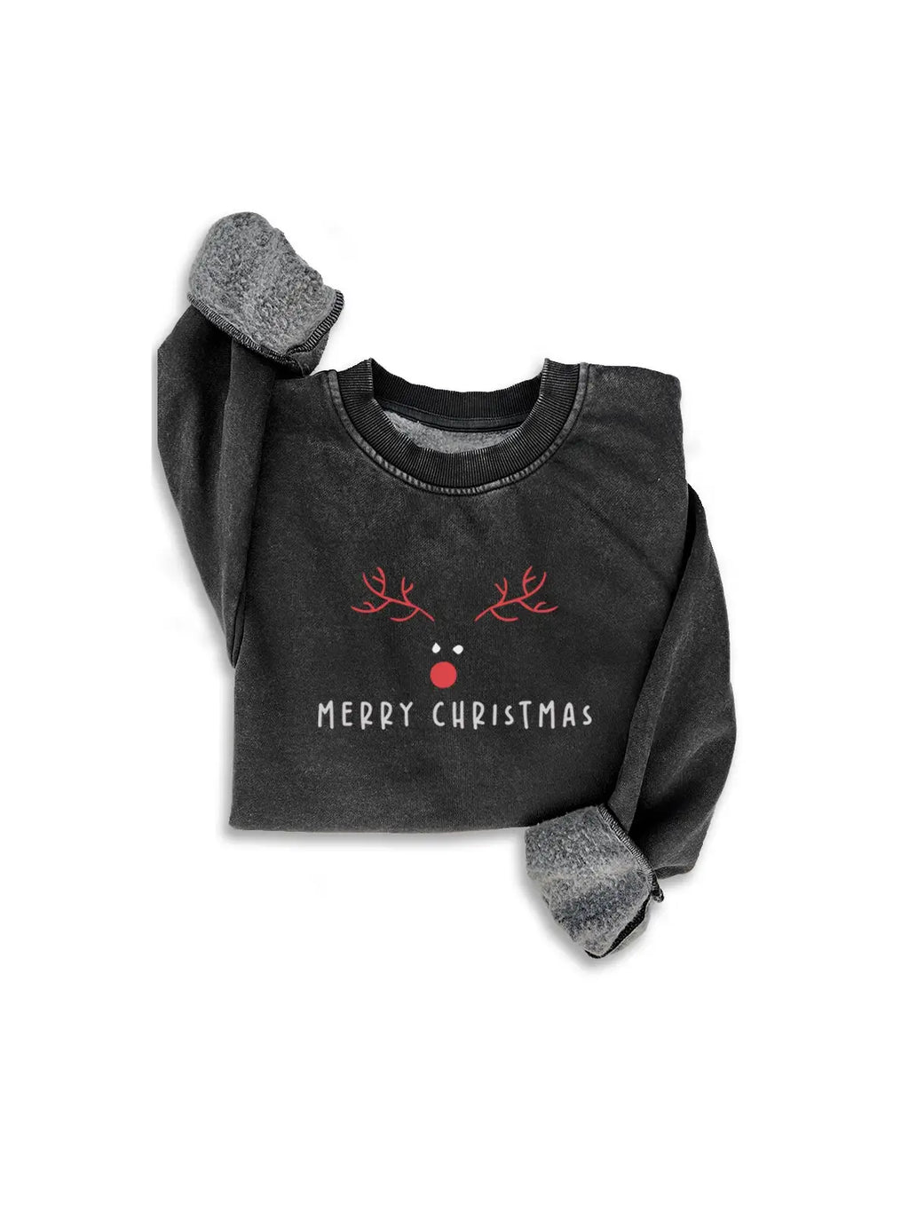 7550 -Merry Christmas Reindeer Mineral Sweatshirt