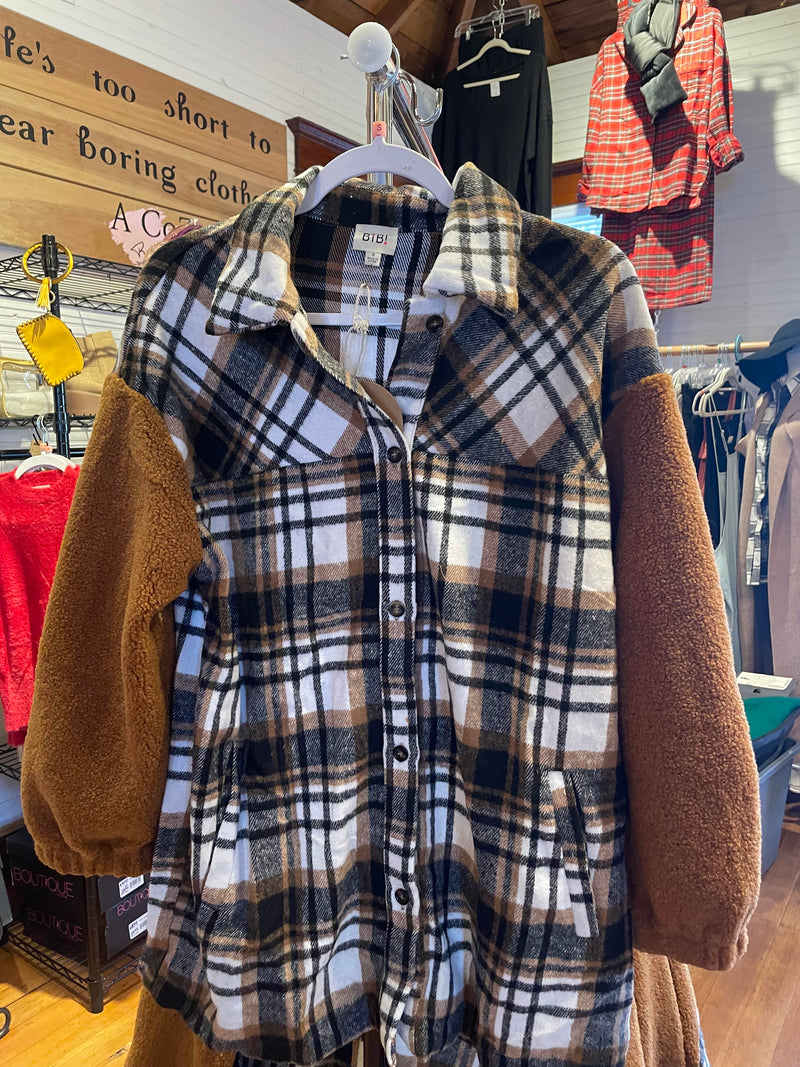 7222 - Vintage Plaid and Sherp Shacket