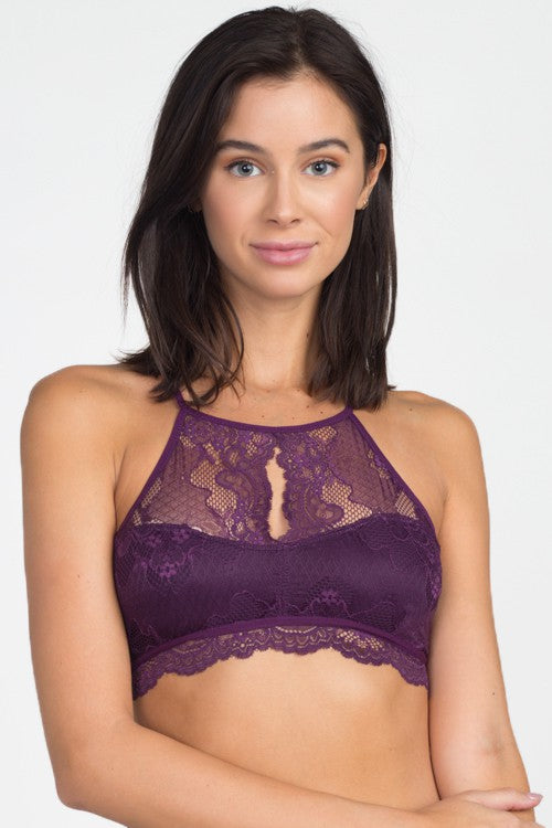 7057 - High-neck Lace Bralette