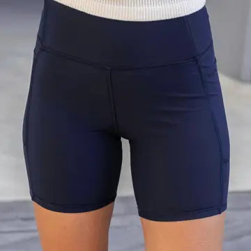 7416 -Grace & Lace 7" Daily Pocket Biker Shorts in Navy