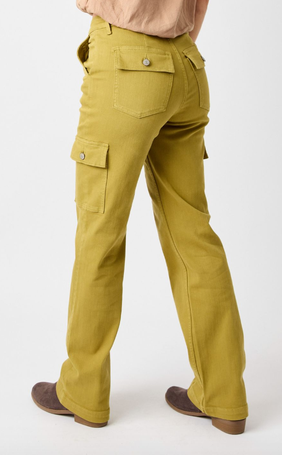 The Rowan from Judy Blue: High-Waist Garment Dyed Straight Leg Cargo Pant