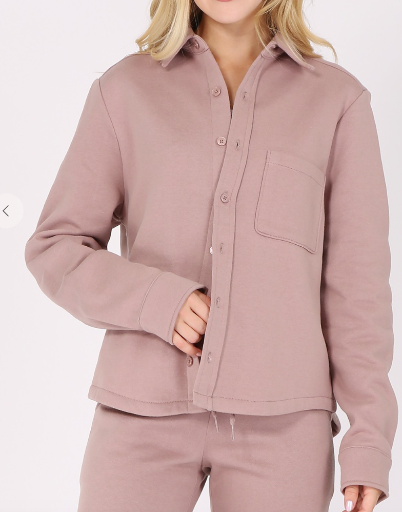 7204 - Long Sleeve Button Down Fleece Jacket