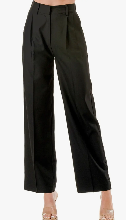 7241 - Pleated Black Pants