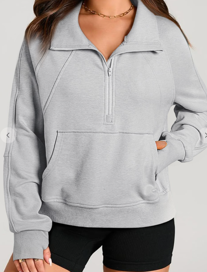 7601 - Quarter Zip with Kangaroo Pocket Sweatshirt