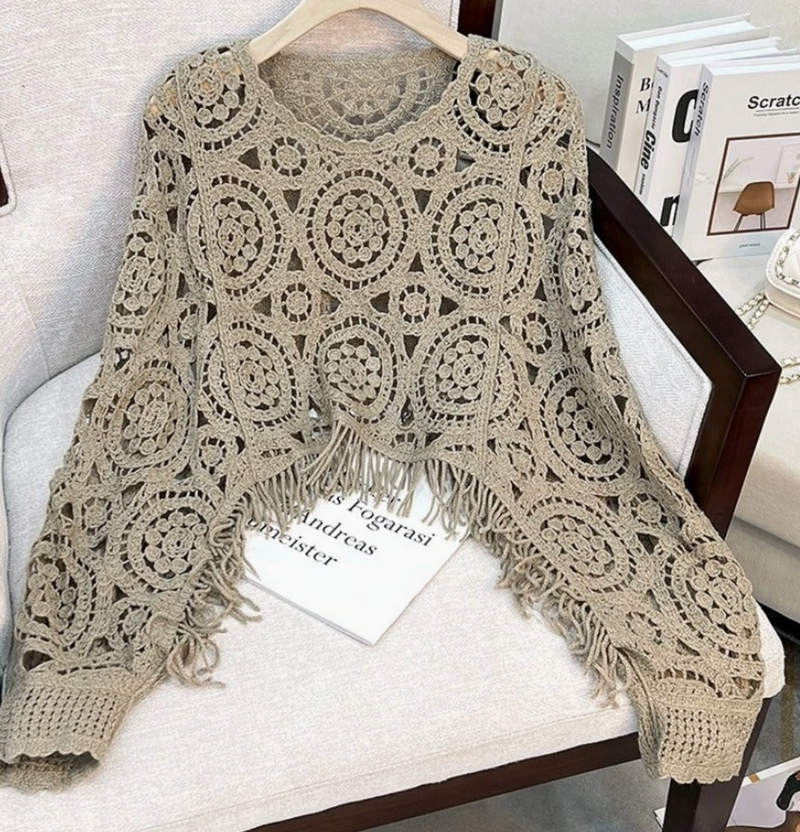 7595 - Vintage Hollow Knit Sweater