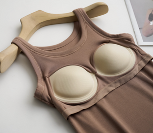 7646 - Basic Rib Soft Tank Top W Built in Bra